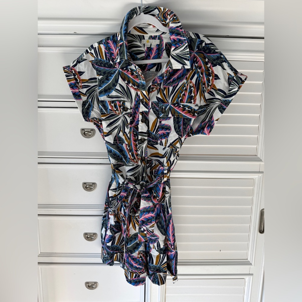 Boden Colorful Leaf Print Romper